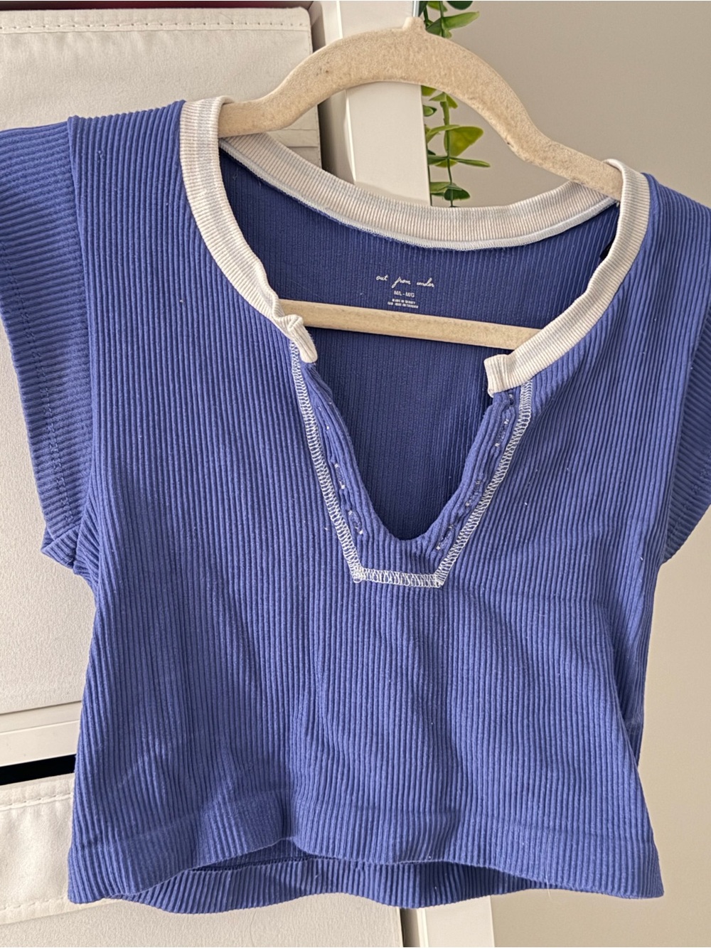 Out From Under Blue Ribbed Cropped Top 💙